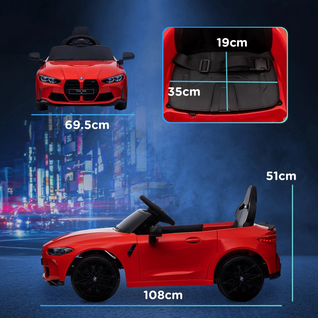 Macchina Elettrica per Bambini Licenza BMW M4 con Telecomando Rosso