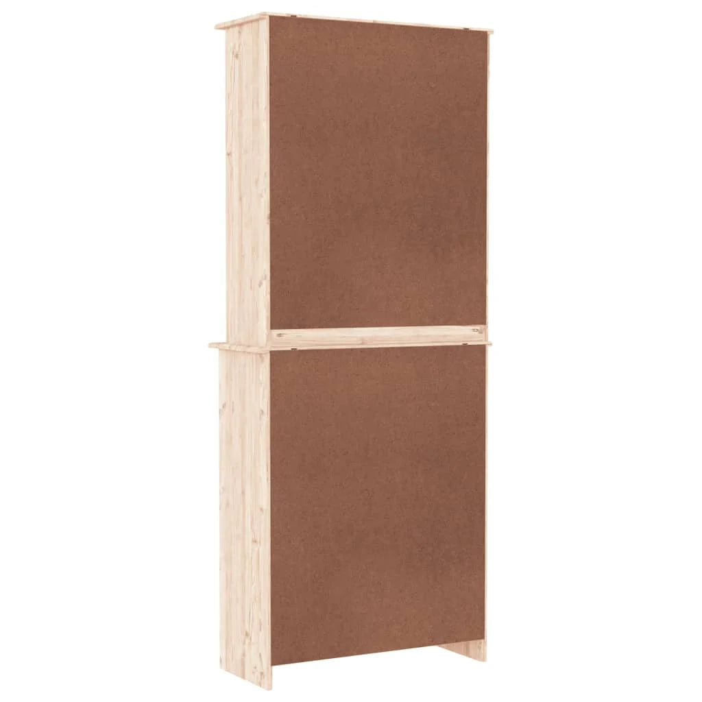 ALTA 77 x 35 x 188 cm Credenza cassettiera armadio mobile contenitore organizer in legno massello di pino marrone per cucina soggiorno salotto