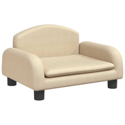 Cuccia per cani a forma di cesto comoda 50 x 40 x 30 cm tessuto color crema 02_0042679