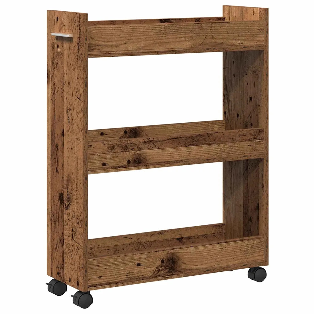 Armadietto con ruota Legno vecchio 60 x 22 x 79 cm 869138