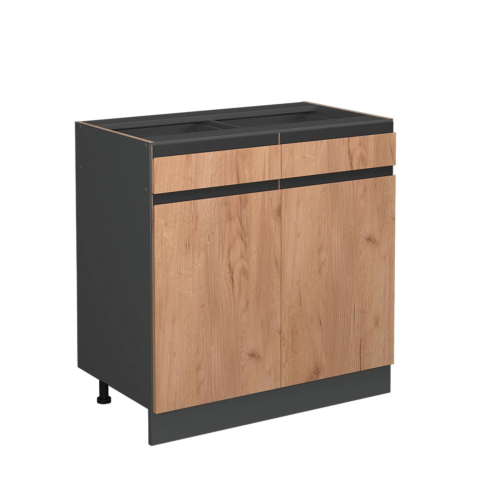 Vicco Mobiletto base per cucina Quercia dorata 80 cm Forma a J, senza piano di lavoro