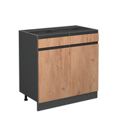 Vicco Mobiletto base per cucina Quercia dorata 80 cm Forma a J, senza piano di lavoro
