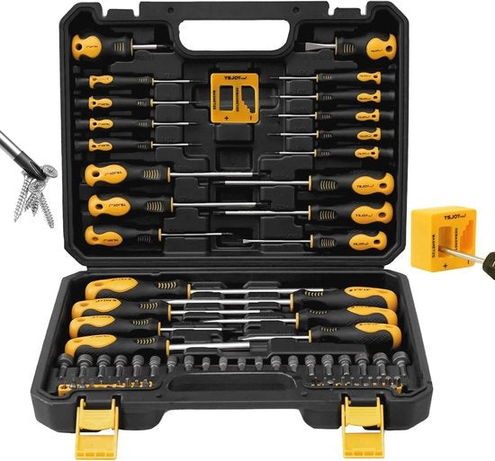 Set di Allen chiave magnetica 86 pezzi - CR-V Acciaio con Mini-Allen chiave, Chiavi a mozzo, Bit di chiave e Cassa strumenti