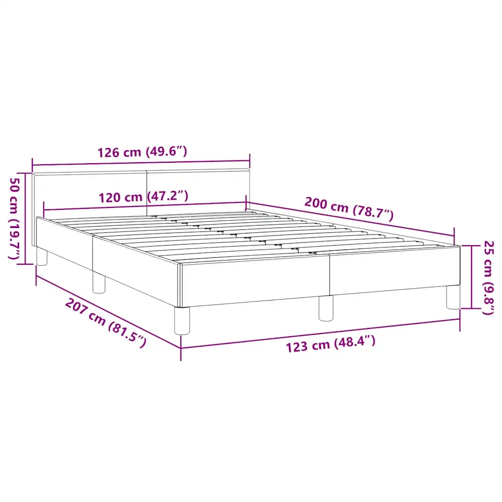 Giroletto senza Materasso-Struttura Letto Nero 120x200 cm Tessuto 958932