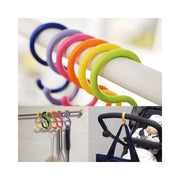 Trade Shop - Set 6 Pezzi Ganci A S Appendini Multiuso Plastica Colorati Gancetti Per Varie -
