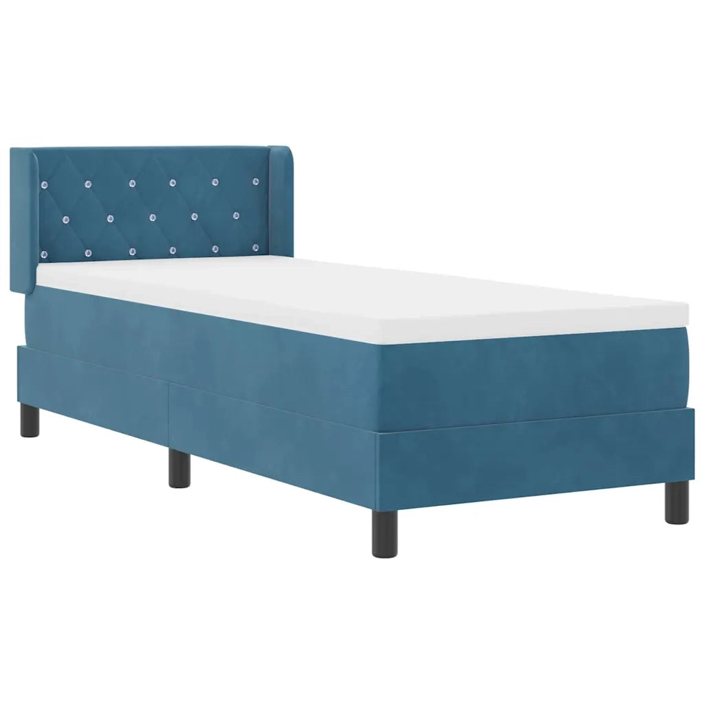 Letto a molle con testiera Blu Scuro 200 x 80 cm Velluto 3341388