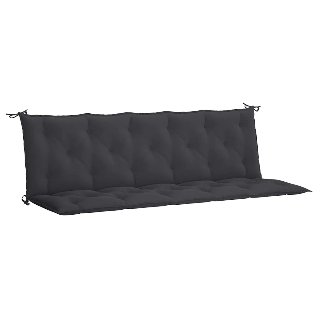 Cuscino per Panca Nero 180x(50+50)x7 cm in Tessuto Oxford