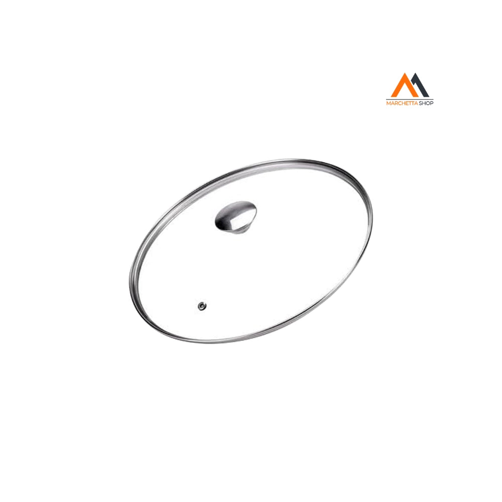 COPERCHIO VETRO E ACCIAIO ‘ALLEGRO INOX’ Ø cm. 18