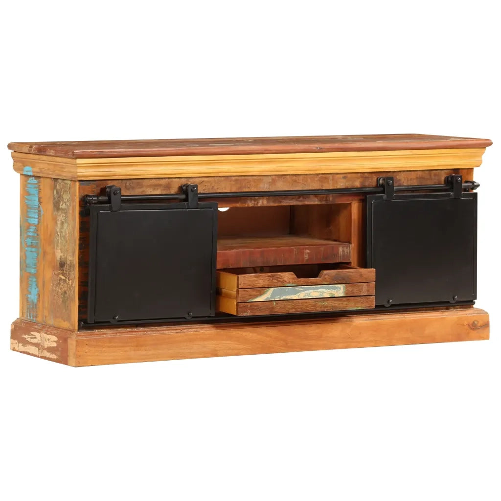 Mobile Porta TV 110x30x45 cm in Legno Massello di Recupero 247328