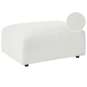 Pouf bianco imbottito, elemento modulare per divano, pouf rettangolare, salotto moderno