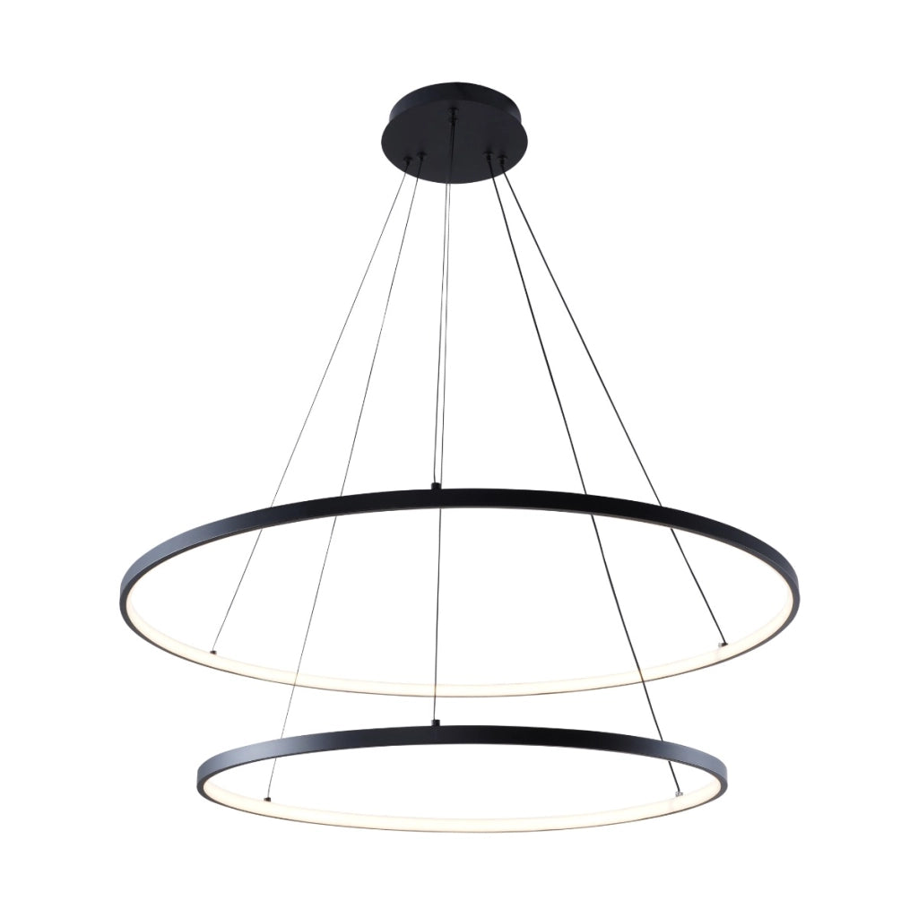 Lampadario LED nero 2 anelli Breno 60W Zuma Line 2023200-BK