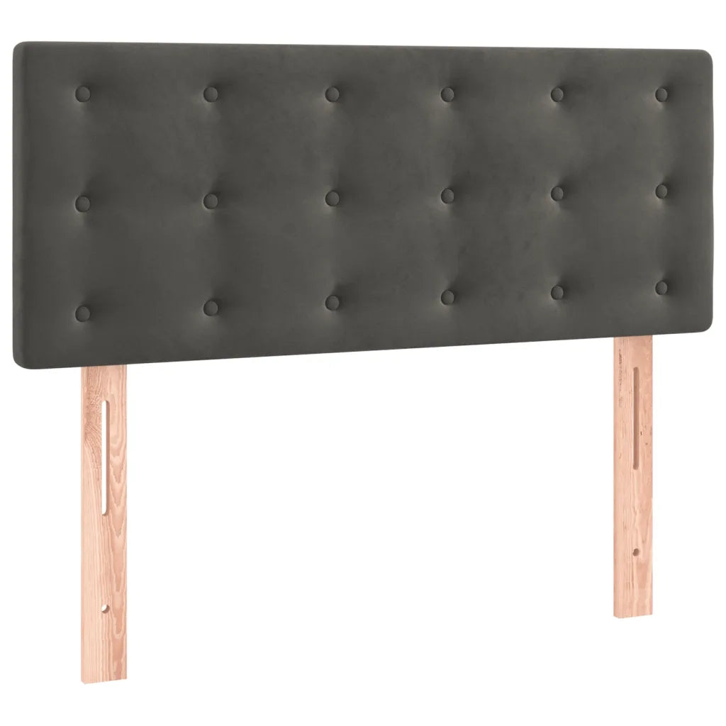Giroletto a Molle con Materasso Grigio Scuro 120x190 cm Velluto