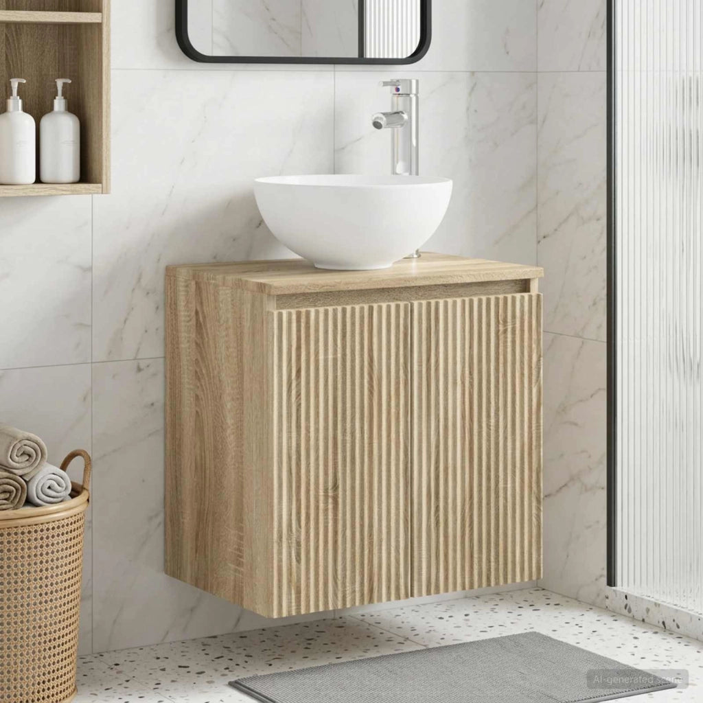 Mobile Lavabo da Parete Rovere Sonoma 49,5 x 35 x 63 cm 890384