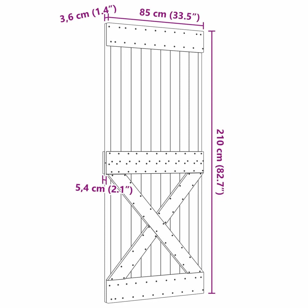 Porta NARVIK Naturale 85 x 210 cm Legno di pino solido 42047096