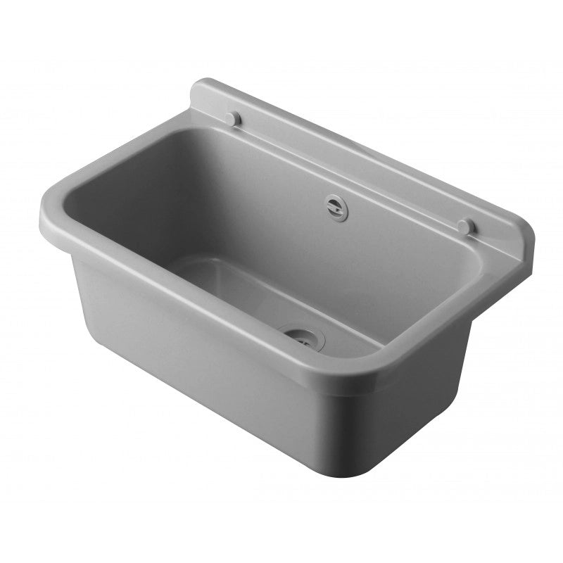 Pilozzo a muro da esterno 55x34 cm con troppopieno  Grigio  Giardino e garage  Kit di montaggio e scarico  Negrari