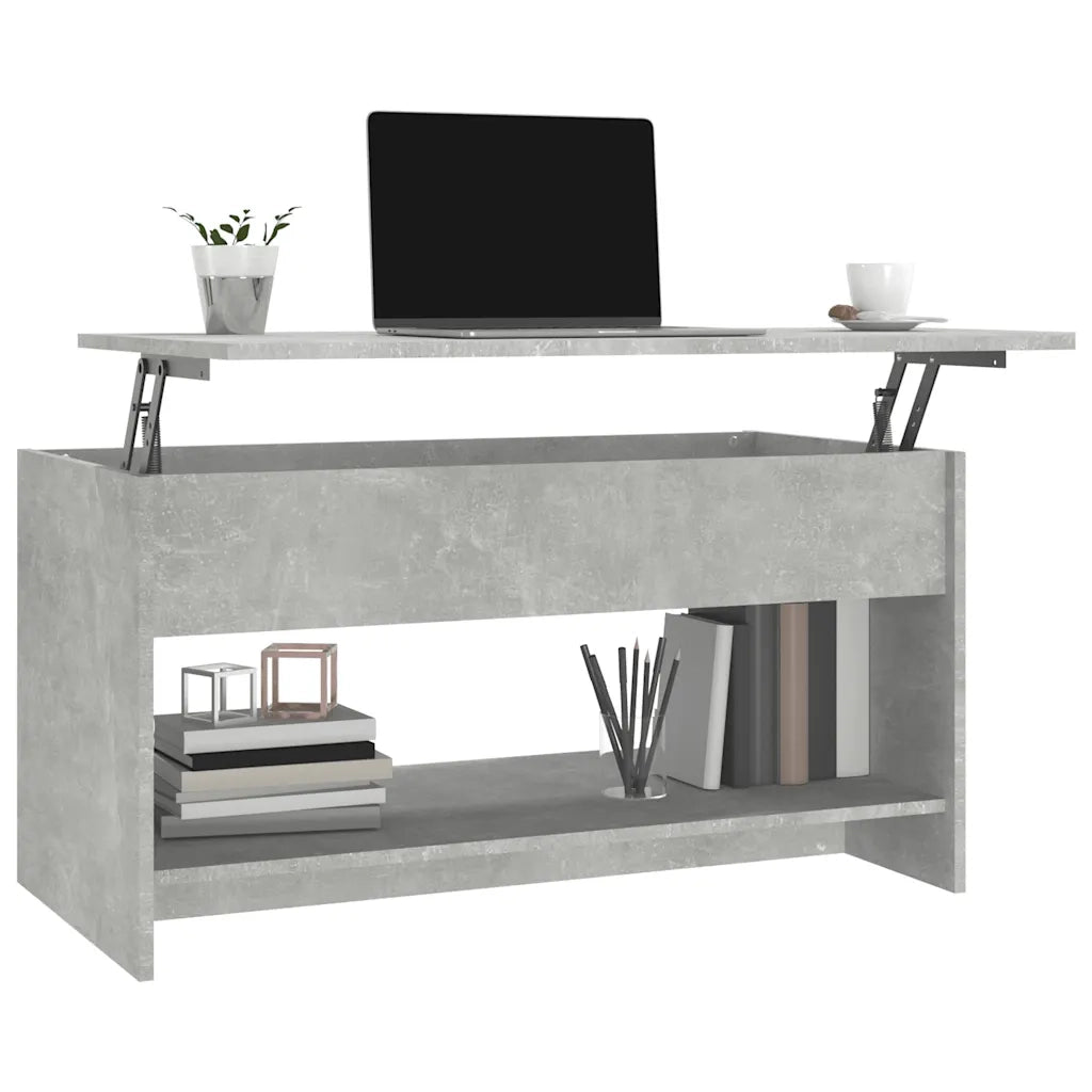Tavolino Salotto Grigio Cemento 102x50x52,5cm Legno Multistrato cod mxl 5855