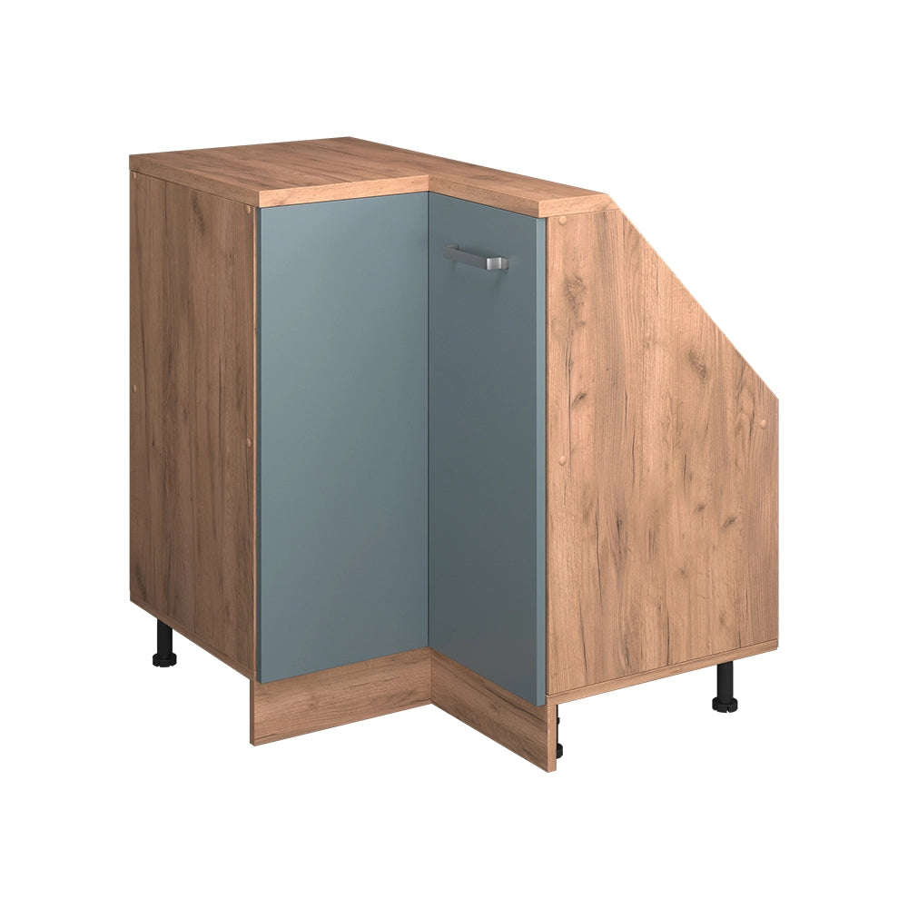Mobile cucina angolare per sottotetto R-Line Grigio-blu/Rovere dorato 75.6 cm con 1 porta Vicco