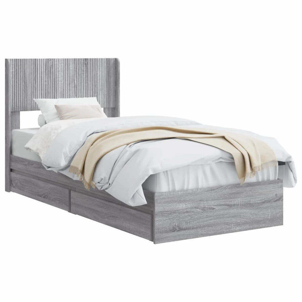 Struttura del letto con stoccaggio e testata Sonoma grigio 3414424