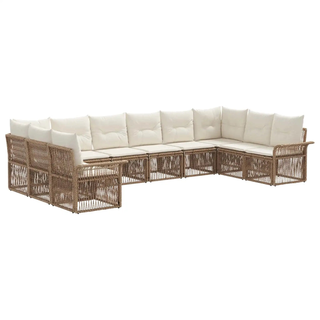 Set Divano da Giardino 10 pcs Beige polyrattan 3434940