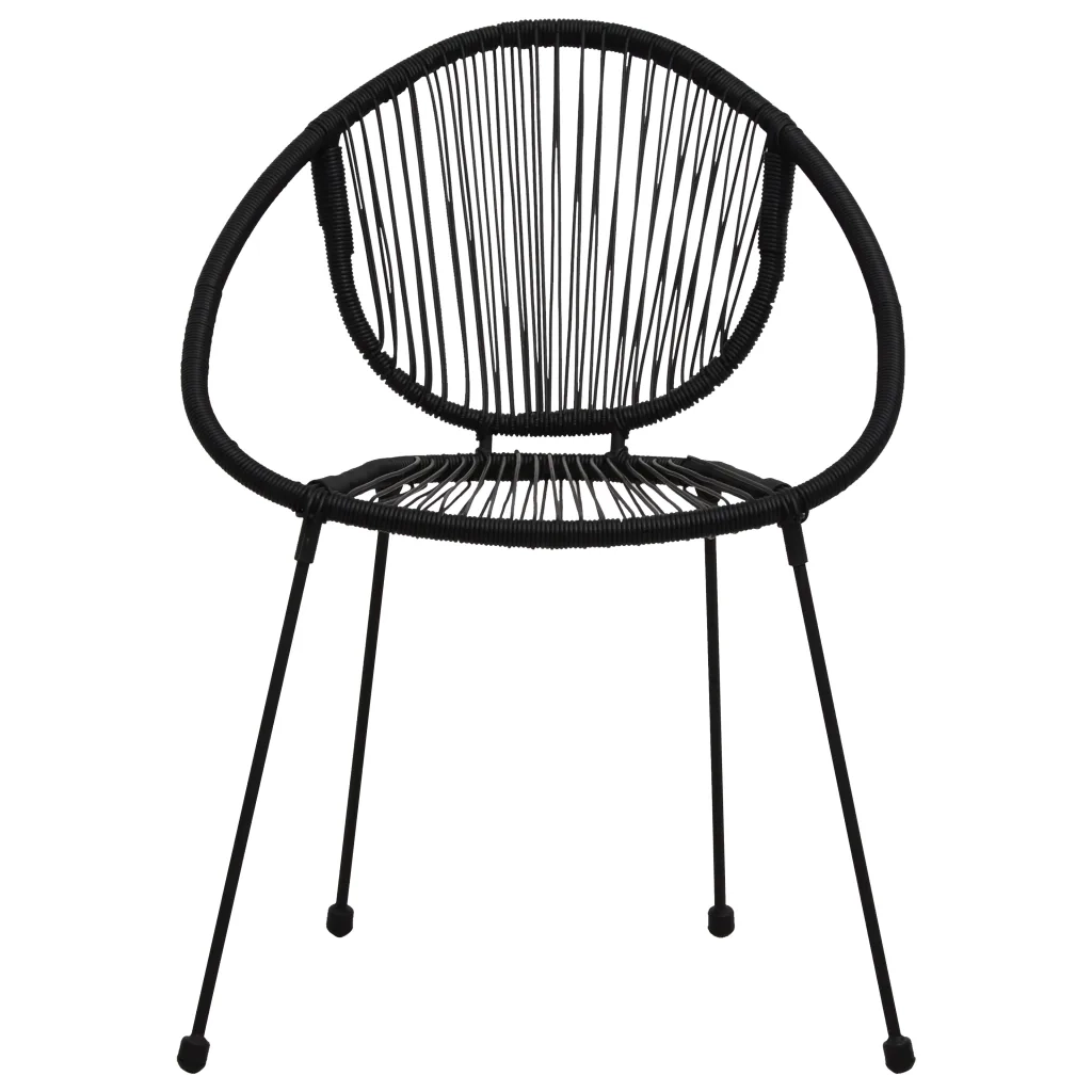 Set da Pranzo da Giardino 3 pz in Rattan PVC Nero cod mxl 35234