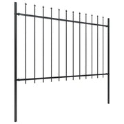 Recinzione da Giardino | Recinzione da cortile Woerden con Punta a Lancia in Acciaio 181x120 cm Nero