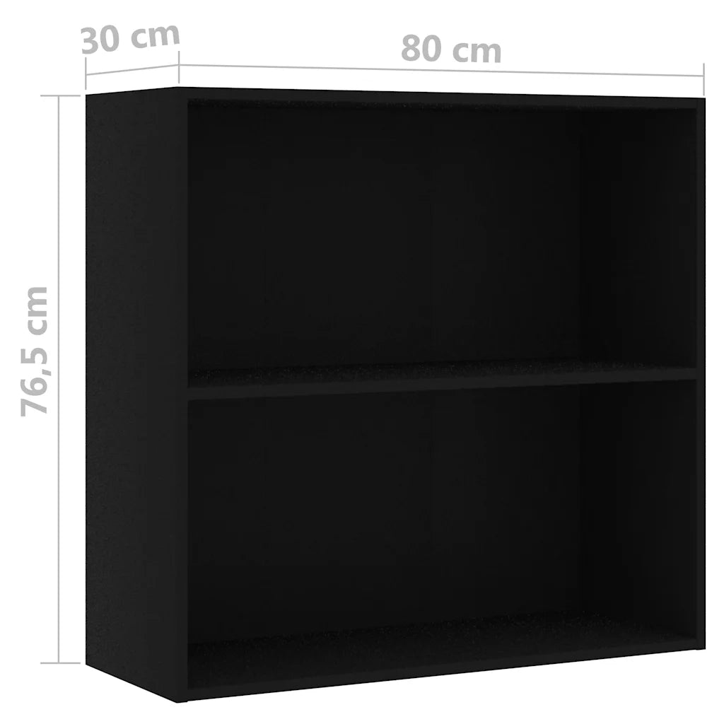 Libreria Nera 80x30x76,5 cm in Legno Multistrato