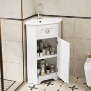 Mobile bagno con lavabo 59x42;5x90;5 cm; da terra salvaspazio; MDF e ceramica; bianco