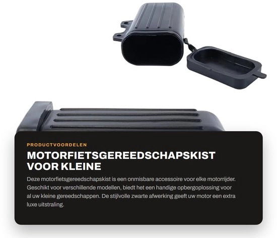 Cassa strumenti per motocicletta - Adatto per DR250/TW200 - Grande capacità - Nero - Adatto per anni 1982-2019 - Ideale per piccoli oggetti - Cassa strumenti