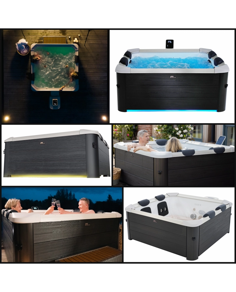Minipiscina idromassaggio rigida da esterno, 6-8 sedute 180x180cm wi-fi smart Mspa Oslo Plus