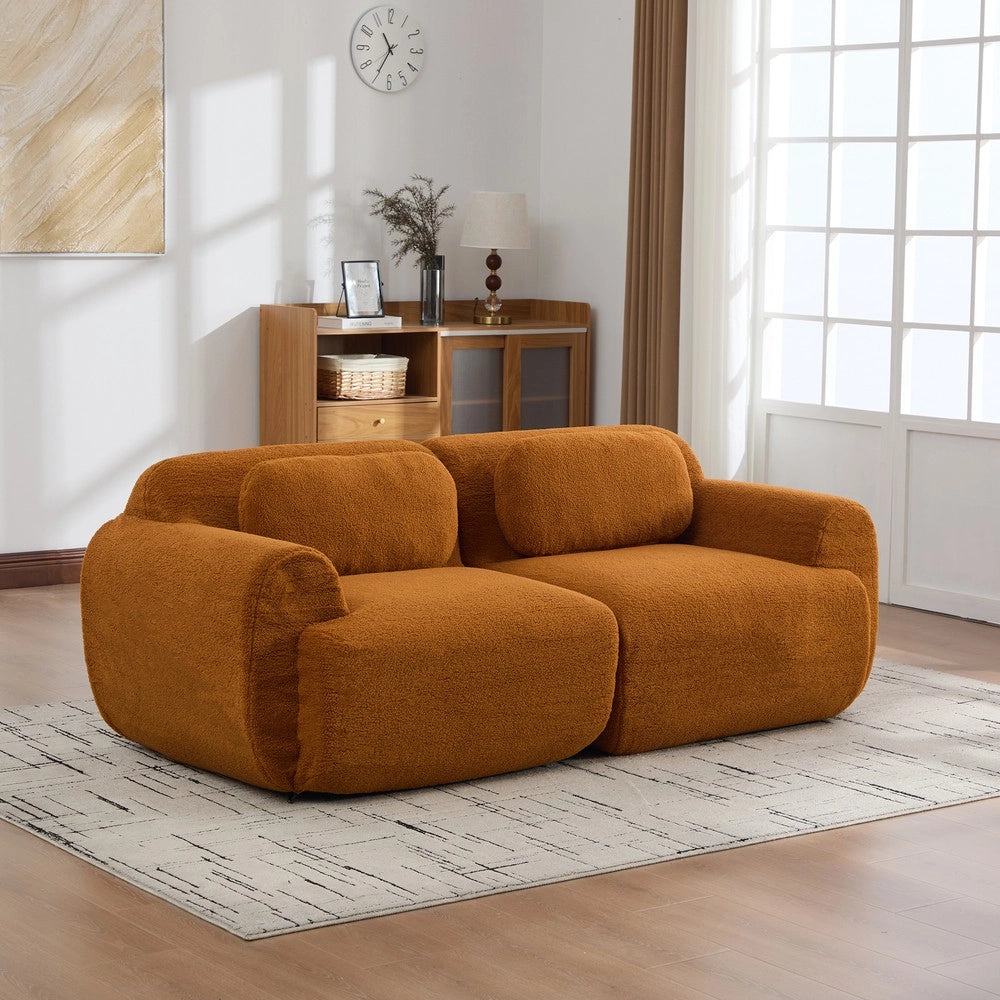 Divano Modulare in Tessuto Chenille ¨C MINIMAL ¨C Caramel, Schiumato 30D