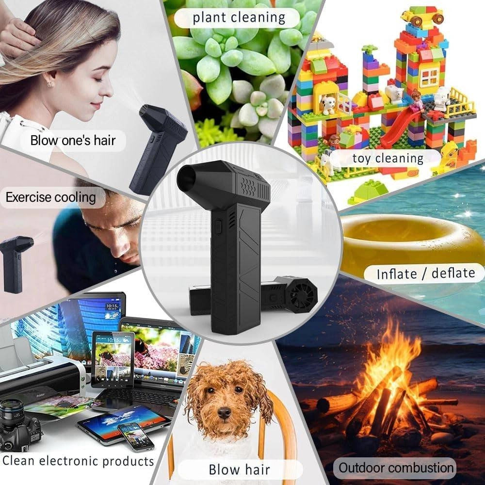 Trade Shop - Mini Ventilatore Portatile A Batterie Ricaricabile Potente Super Getto Di Aria -