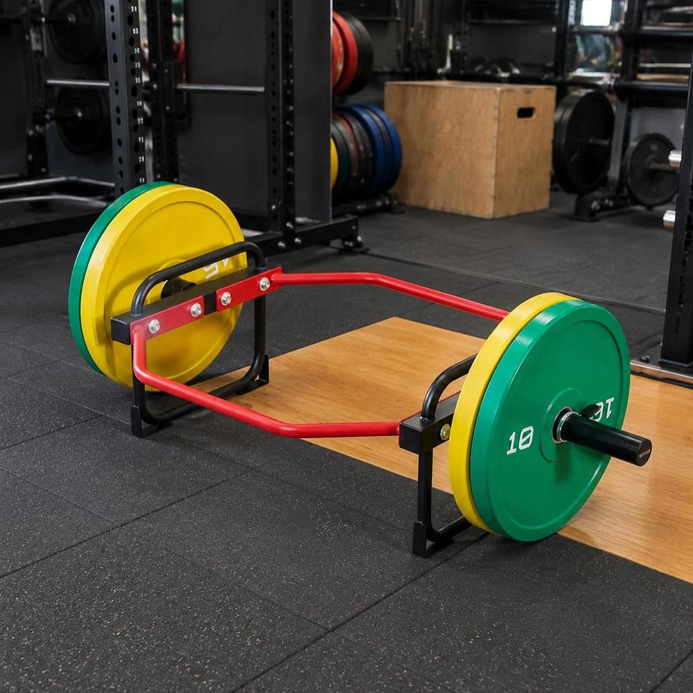 Trap Bar Hexagon Barbell 50 Mm 240 Kg Load Capacity, Weightlifting And Strength Training Equipment, Home Gym For Squats, Deadlifts, Shoulder Press, Red