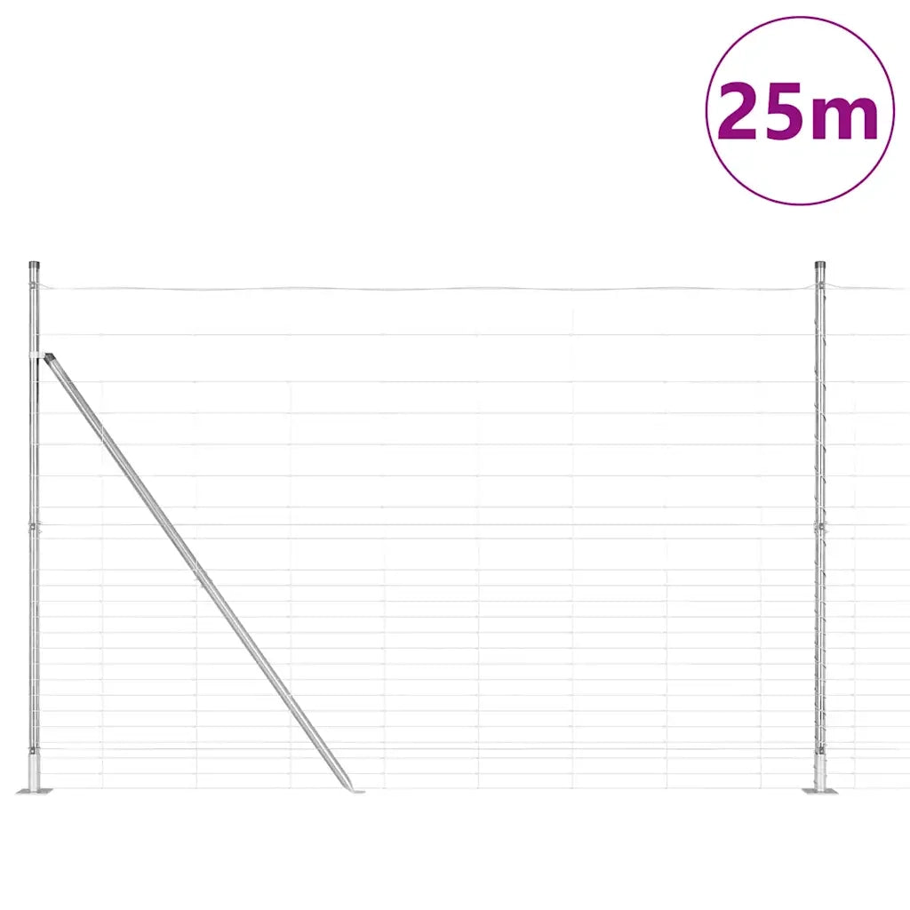 Palo della recinzione Zincato 25 x 1,6 m Acciaio