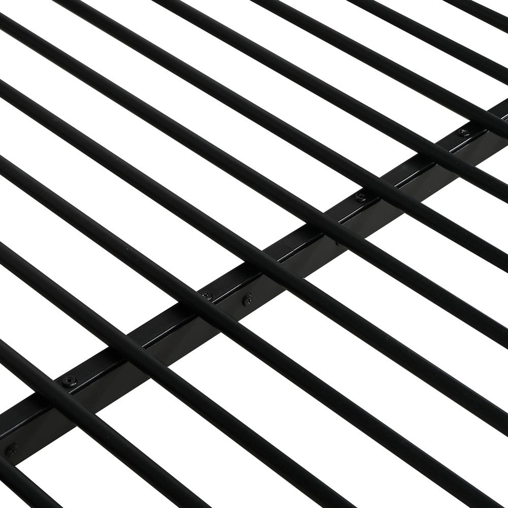 Letto a Castello in Ferro con Armadio e Scrivania ¨C MINIMAL ¨C Nero+Legno Vintage ¨C 120x200