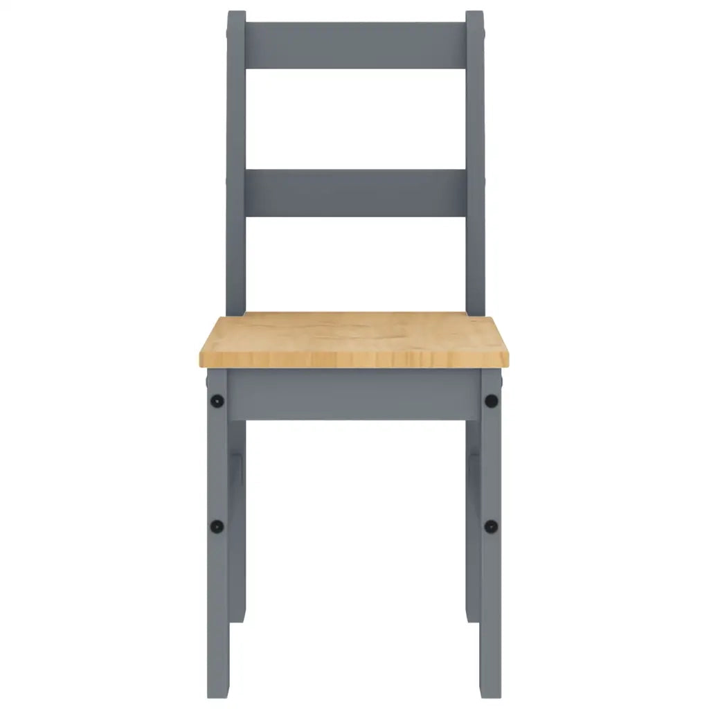 vidaXL Set da Pranzo 5 pz Panama Grigio in Legno Massello di Pino
