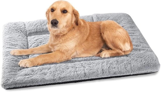 Letto per cani in piuma grande XL 112 x 71 cm grigio
