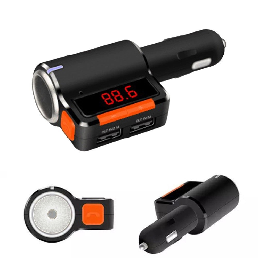 Trade Shop - Trasmettitore Vivavoce Bluetooth Con Display Fm Lettore Usb Mp3 Modulatore Auto -