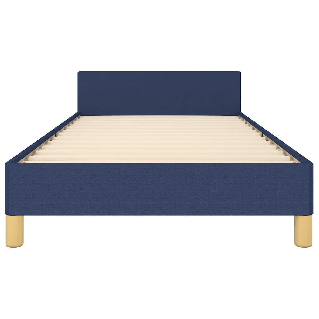 Giroletto con Testiera senza Materasso-Struttura Letto Blu 100x200 cm Tessuto