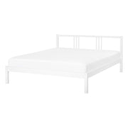 Letto in Legno di pino Bianco con Rete a Doghe Stile Classico 140 x 200 cm