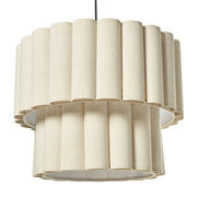 Lampada a sospensione moderna con paralume in tessuto di lino luce soffusa nero opaco beige chiaro