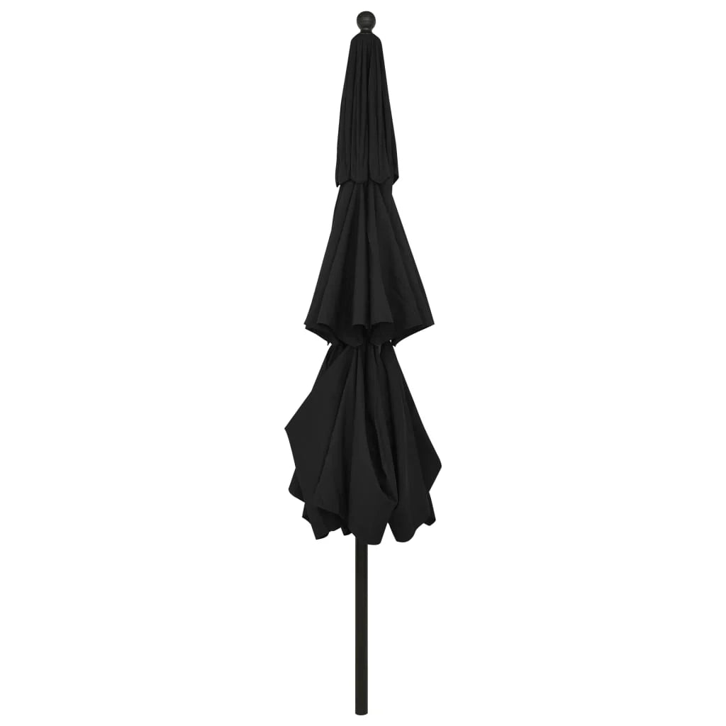 Ombrellone da giardino a 3 livelli con palo in alluminio nero da 3,5 m 02_0008760