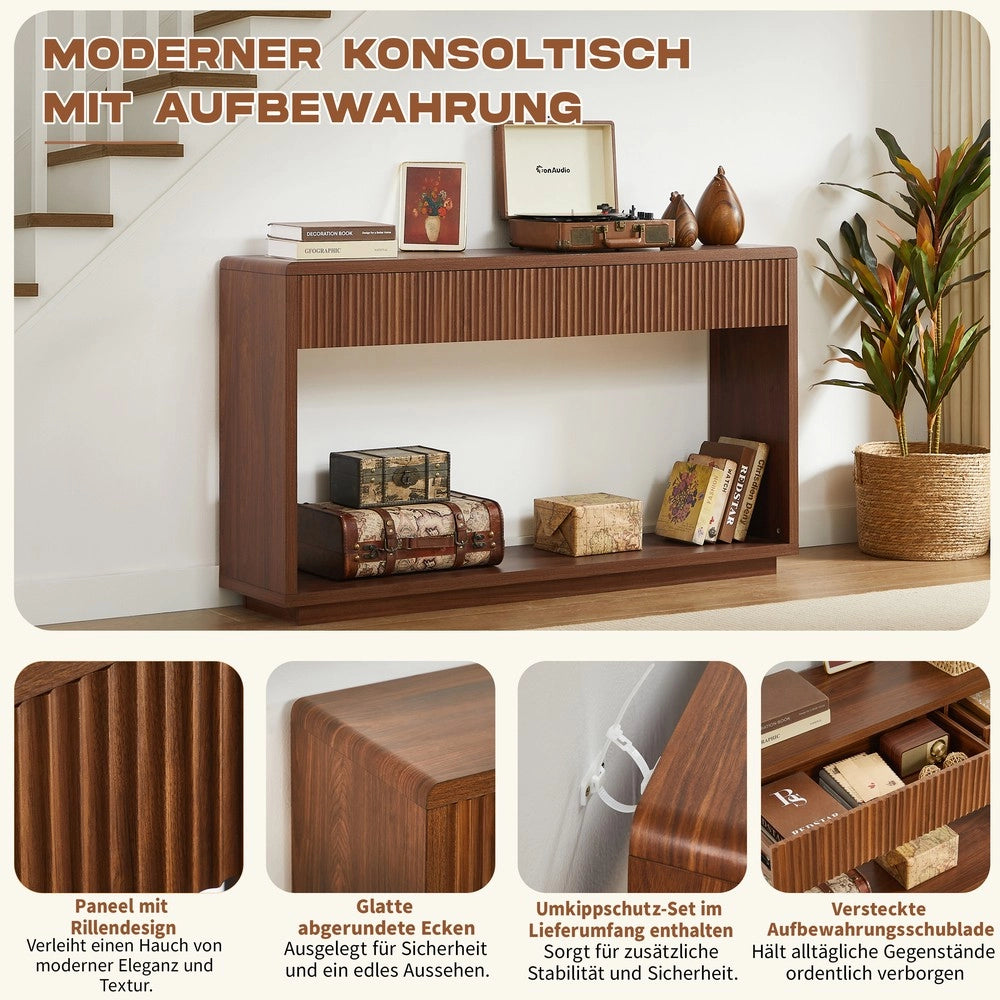 Consolle per ingresso ¨C Minimal ¨C Rovere 150cm con cassetti e ripiano