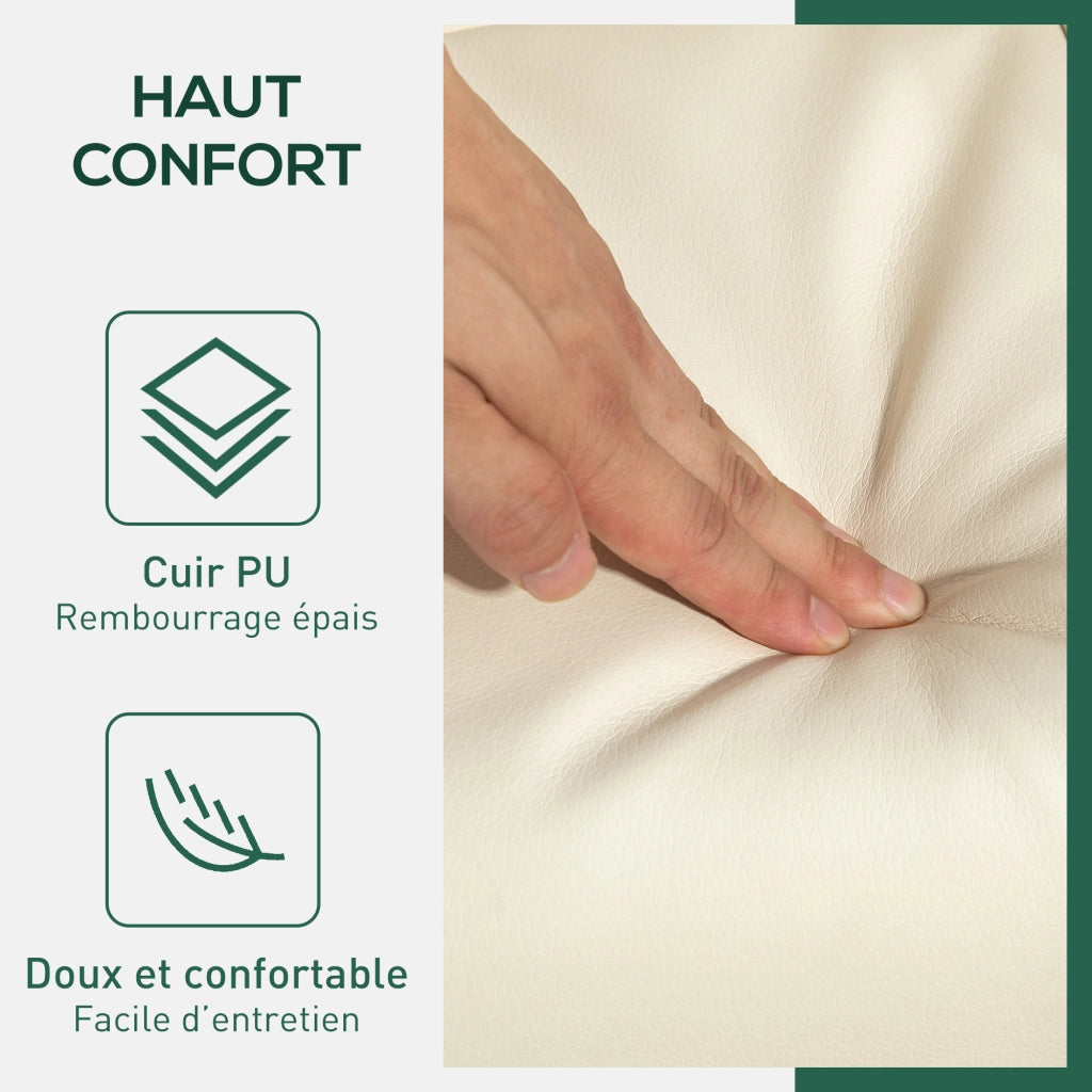 Poltrona relax girevole reclinabile con poggiapiedi ¨C Minimal ¨C crema 80x86x99 cm