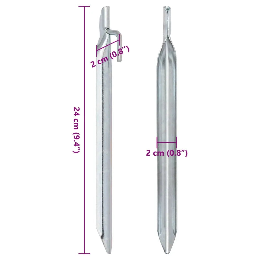 Picchetti Tenda 24 pz a Forma di V 24 cm Ã˜20 mm Acciaio Zincato