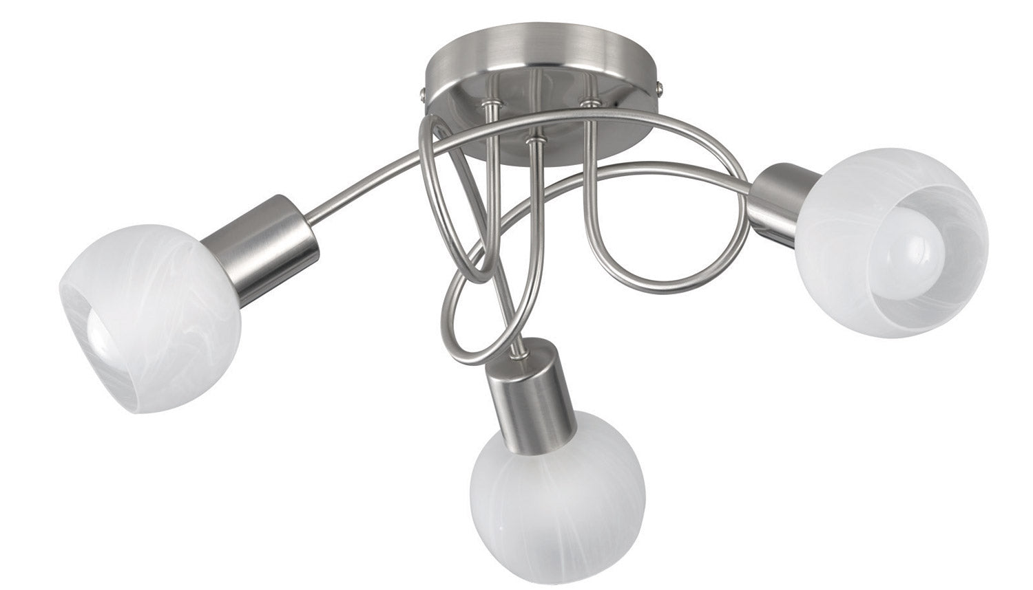 Plafoniera da Interno Attacco E14 in Metallo Nichel Opaco