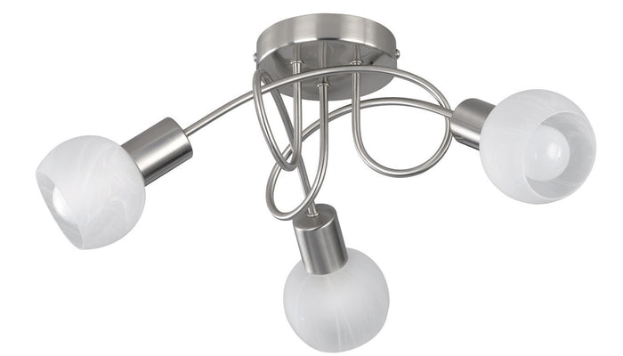 Plafoniera da Interno Attacco E14 in Metallo Nichel Opaco