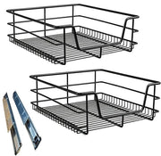 Lavatrice per cucina Telescopica 2 x 60 cm - Contenitore di archiviazione - Lavello per cucina - Railsistema - Nero - Lavello per archiviazione