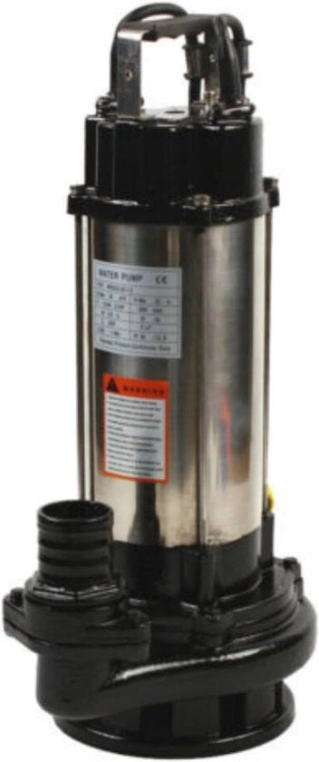 Pompa doppia 1500 W per acque reflue - 36000 l/u, interruttore galleggiante & 6m cavo di rilascio