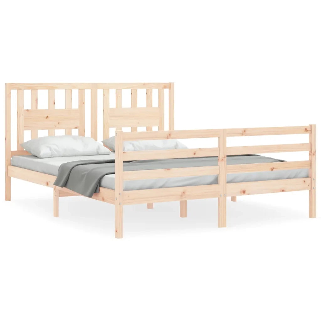 Giroletto con Testiera-Struttura Letto con testiera 160x200 cm in Legno Massello 358688