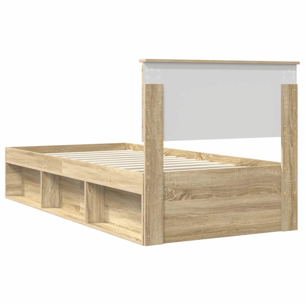 Struttura del letto Rovere Sonoma 75 x 190 cm Legno multistrato 3407942